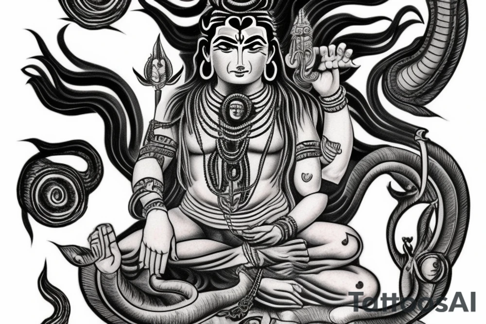 angry Lord Shiva tattoo idea