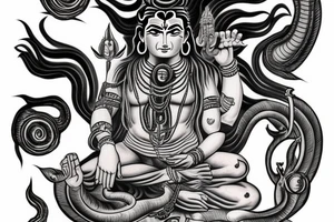 angry Lord Shiva tattoo idea