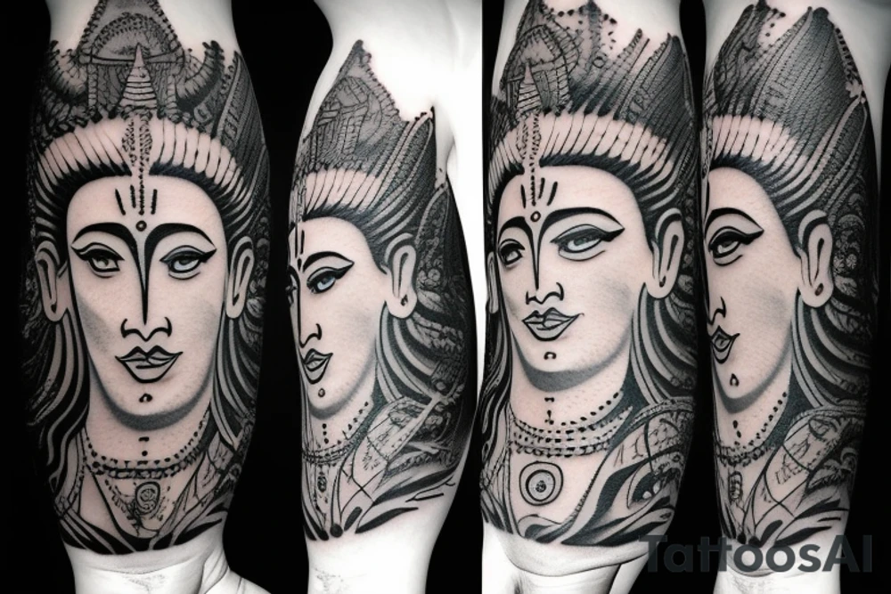 angry Lord Shiva tattoo idea
