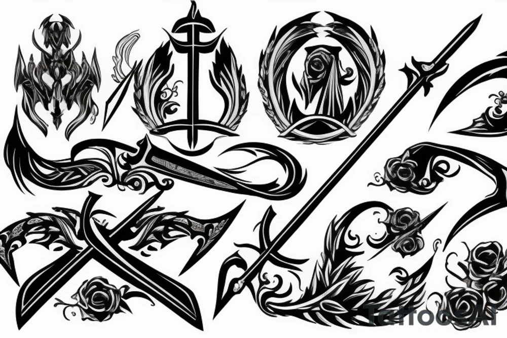 Dark holy christian sword tattoo idea