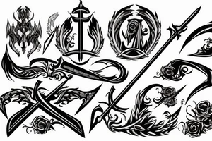 Dark holy christian sword tattoo idea