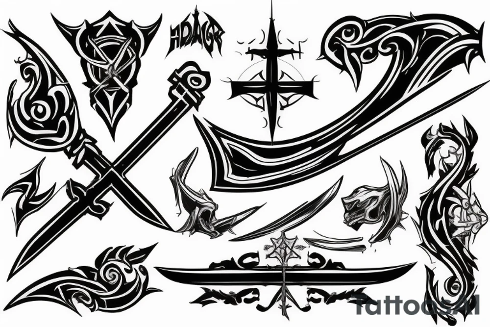 Dark holy christian sword tattoo idea