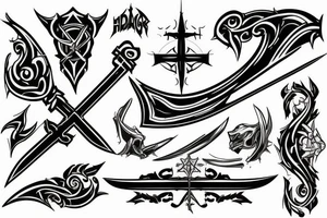 Dark holy christian sword tattoo idea
