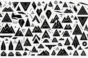 Black geometric mountains tattoo idea