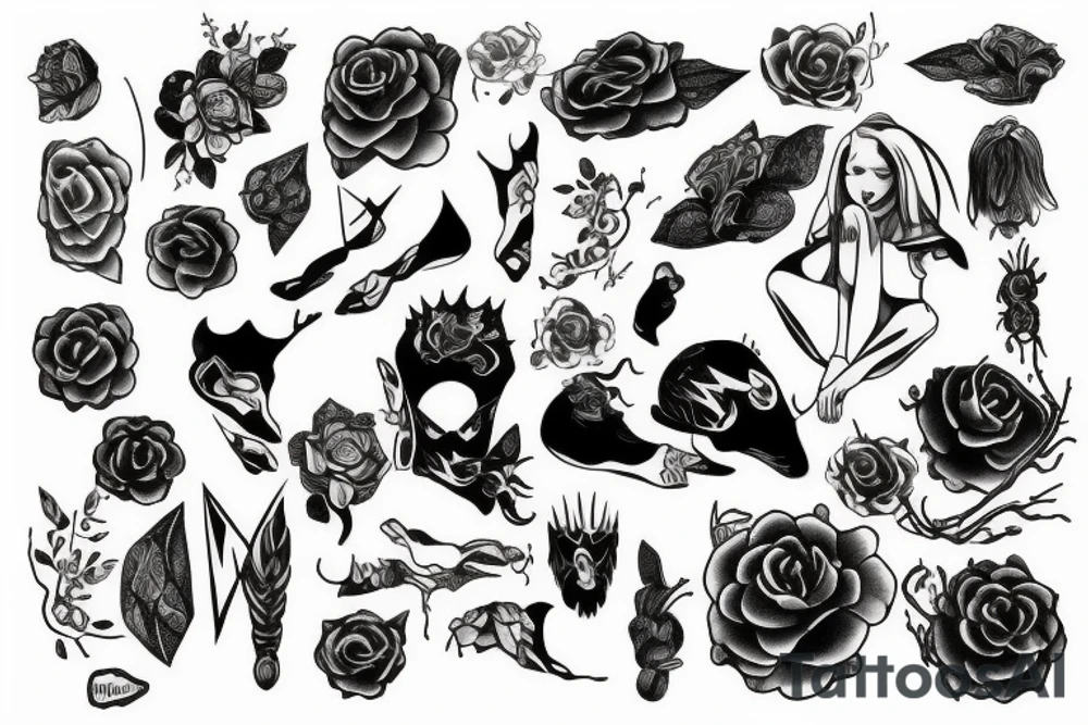 Black  mountains tattoo idea