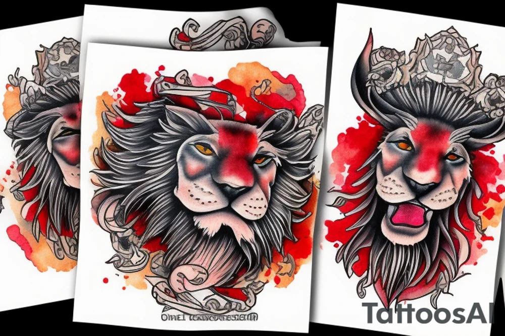 Red lion tattoo idea