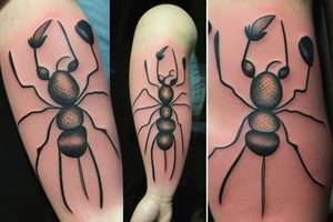 3d realistic ant tattoo idea