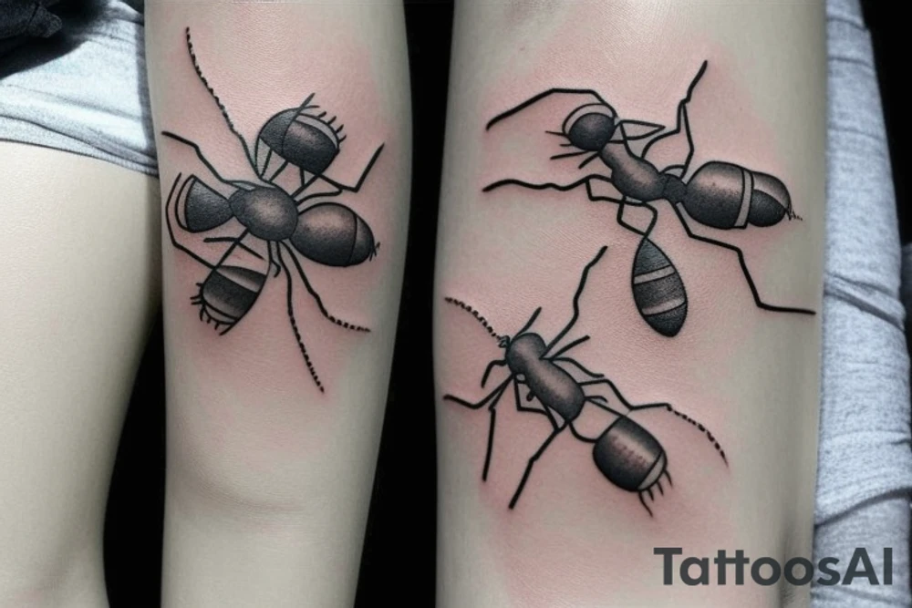3d realistic ant tattoo idea