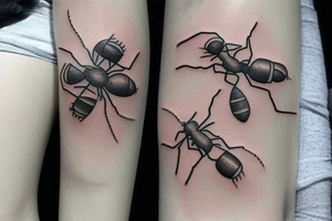 3d realistic ant tattoo idea