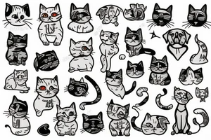 cat with dog tattoo idea
