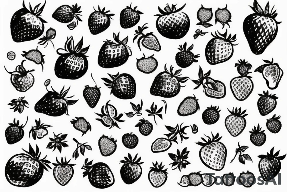strawberry, oldschool tattoo idea