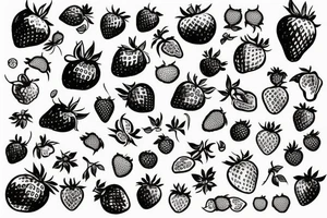 strawberry, oldschool tattoo idea