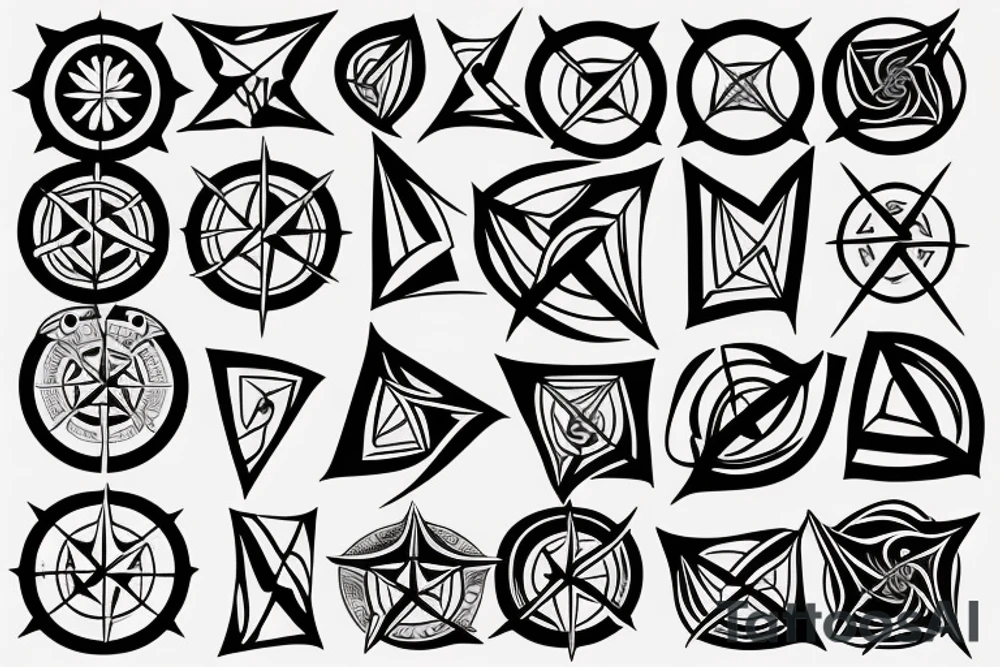 wind rose tattoo idea
