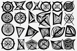 wind rose tattoo idea