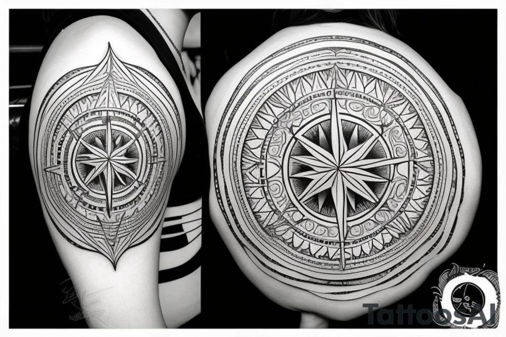 wind rose tattoo idea