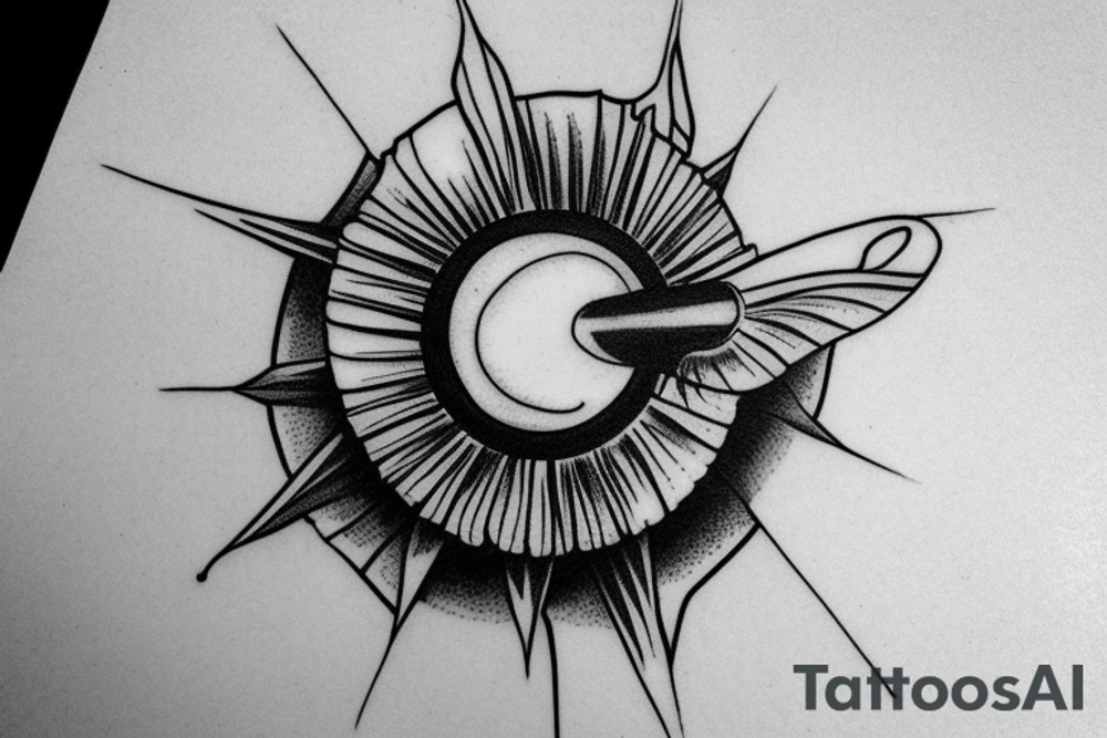 The eye looking at the planet tattoo idea