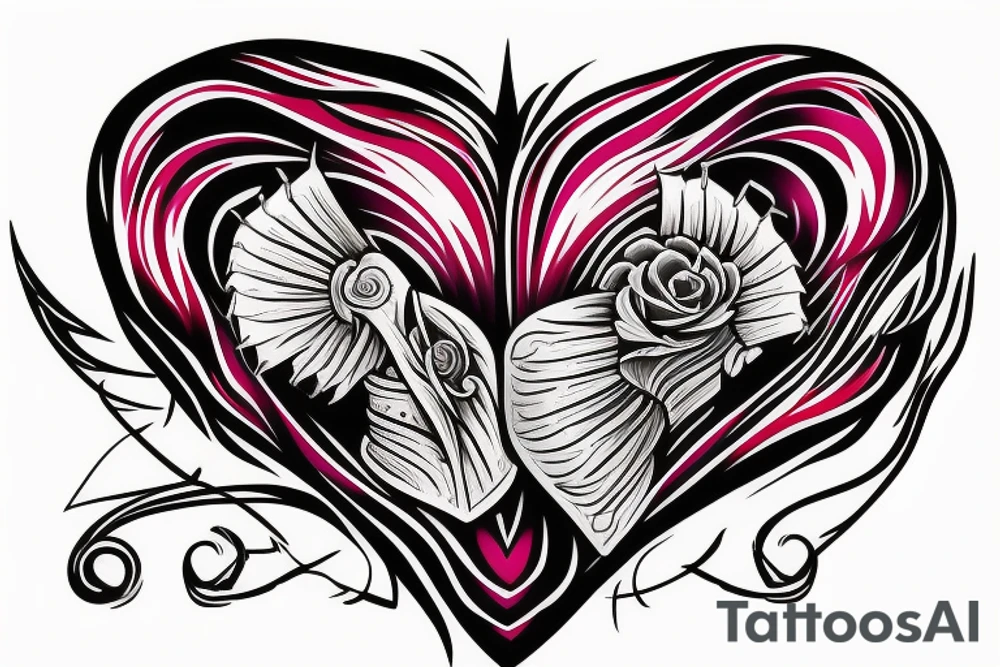 death before dishonor
heart
knife going through heart
colorfull tattoo idea