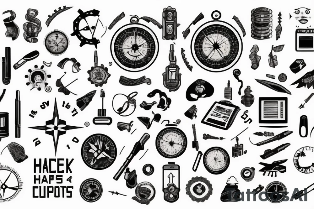 hacker, confident, nature, technical compass, manly tattoo idea