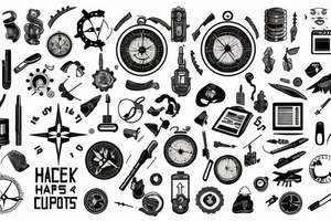 hacker, confident, nature, technical compass, manly tattoo idea