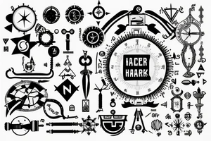 hacker, confident, nature, technical compass, manly tattoo idea