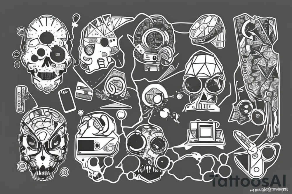 hacker, confident, nature, abstract, computers, manly
, techno music tattoo idea