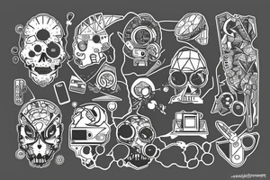 hacker, confident, nature, abstract, computers, manly
, techno music tattoo idea
