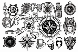 hacker, confident, compass, beach, mountain, abstract, computers, manly
, techno music tattoo idea
