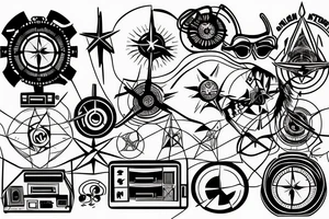 hacker, confident, compass, beach, mountain, abstract, computers, manly
, techno music tattoo idea