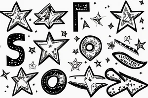 star with letter P tattoo idea