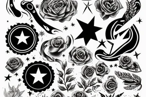star with letter tattoo idea