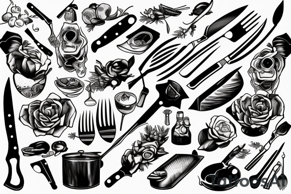 chef kitchen knife tattoo idea