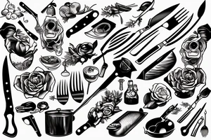 chef kitchen knife tattoo idea