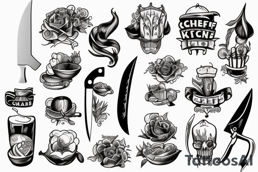 chef kitchen knife tattoo idea
