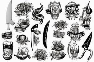 chef kitchen knife tattoo idea