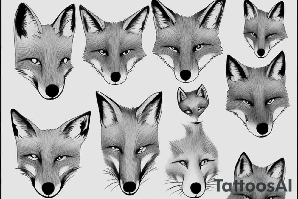 Fox minimalist and triskel tattoo idea
