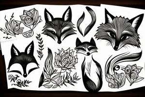 Fox minimalist and triskel tattoo idea