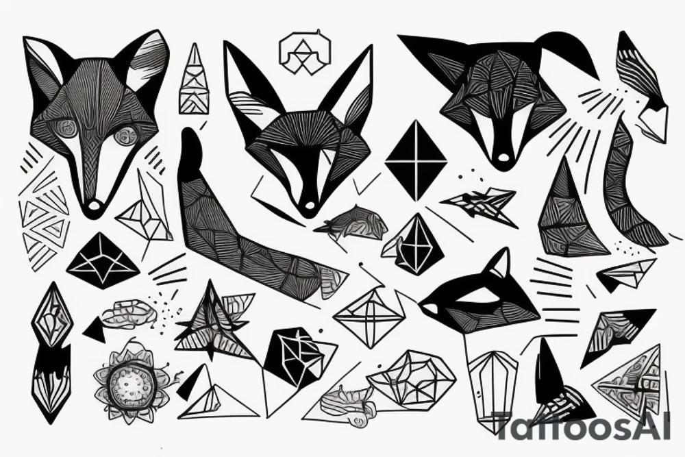 Fox geometría triskel tattoo idea