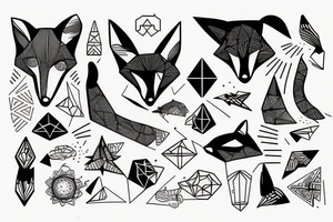 Fox geometría triskel tattoo idea