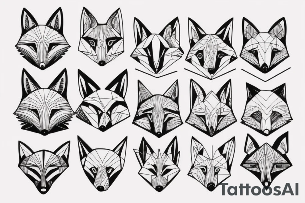 Fox geometría triskel tattoo idea