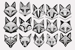 Fox geometría triskel tattoo idea