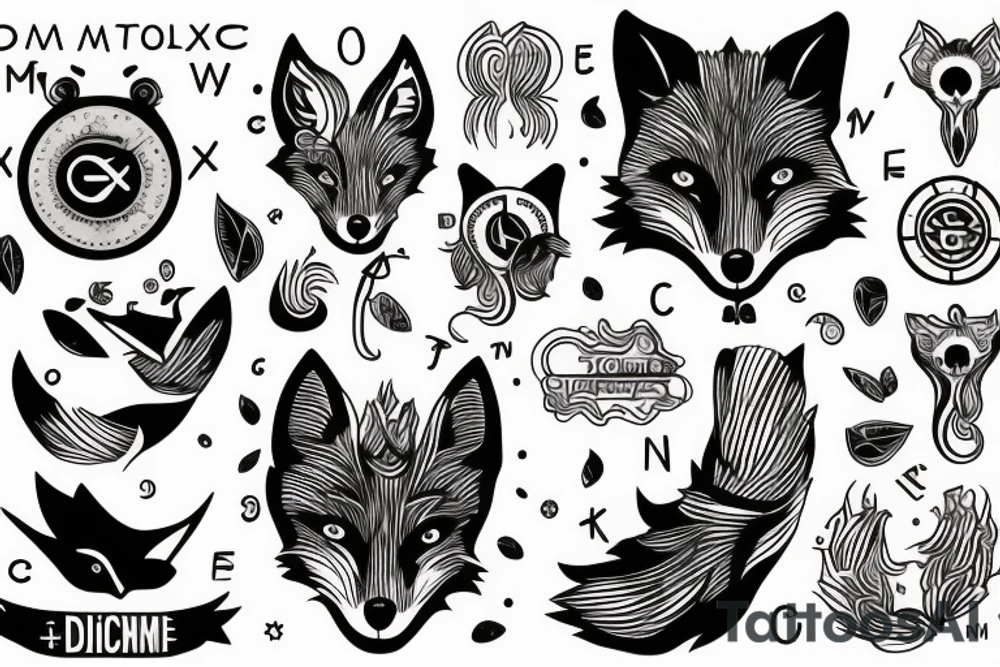 Fox gemoetric bdsm tattoo idea