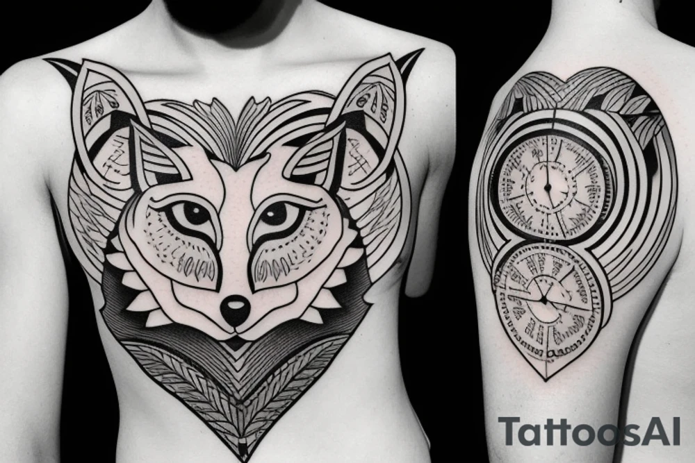 Fox gemoetric bdsm tattoo idea