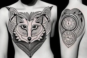 Fox gemoetric bdsm tattoo idea