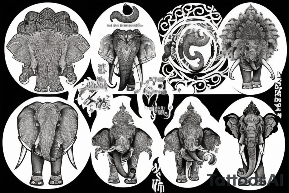 Elephant and monkey king tattoo idea