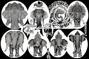 Elephant and monkey king tattoo idea
