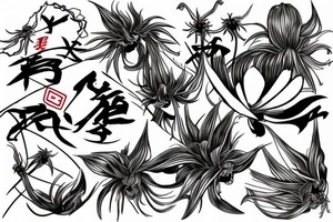 Akatsuki symbol with red spider lily tattoo idea