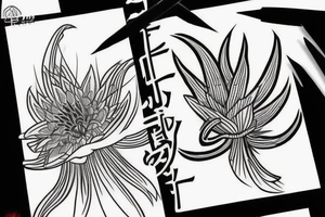 Akatsuki symbol with red spider lily tattoo idea