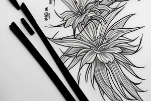 Akatsuki cloud with red spider lily tattoo idea