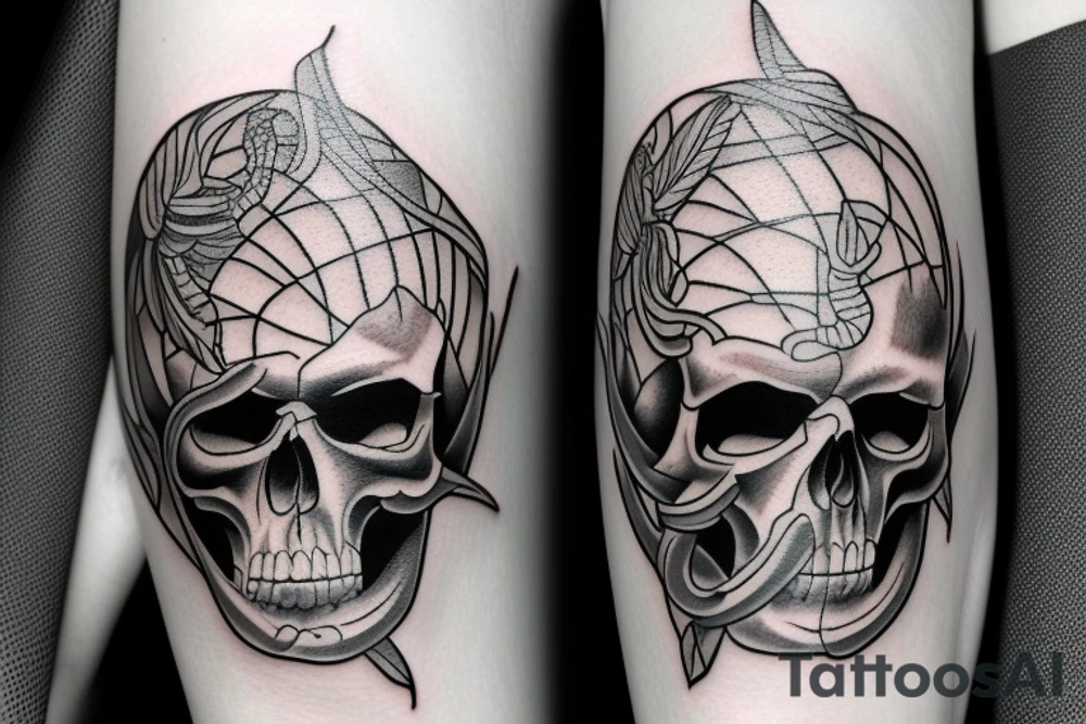 The best tattoo for arm including scorpion and skull tattoo idea