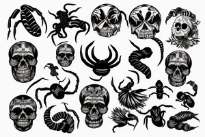 The best tattoo for arm including scorpion and skull tattoo idea